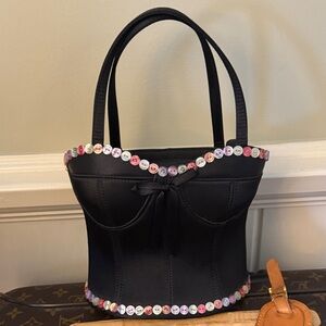 Corset Embellished Women's Bustier Bust Bra Bag Top Handle Tote Purse 90s